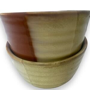 Set of 2 Sango Gold Dust Sienna 5.25" Ice Cream Bowls 5039 *Excellent*